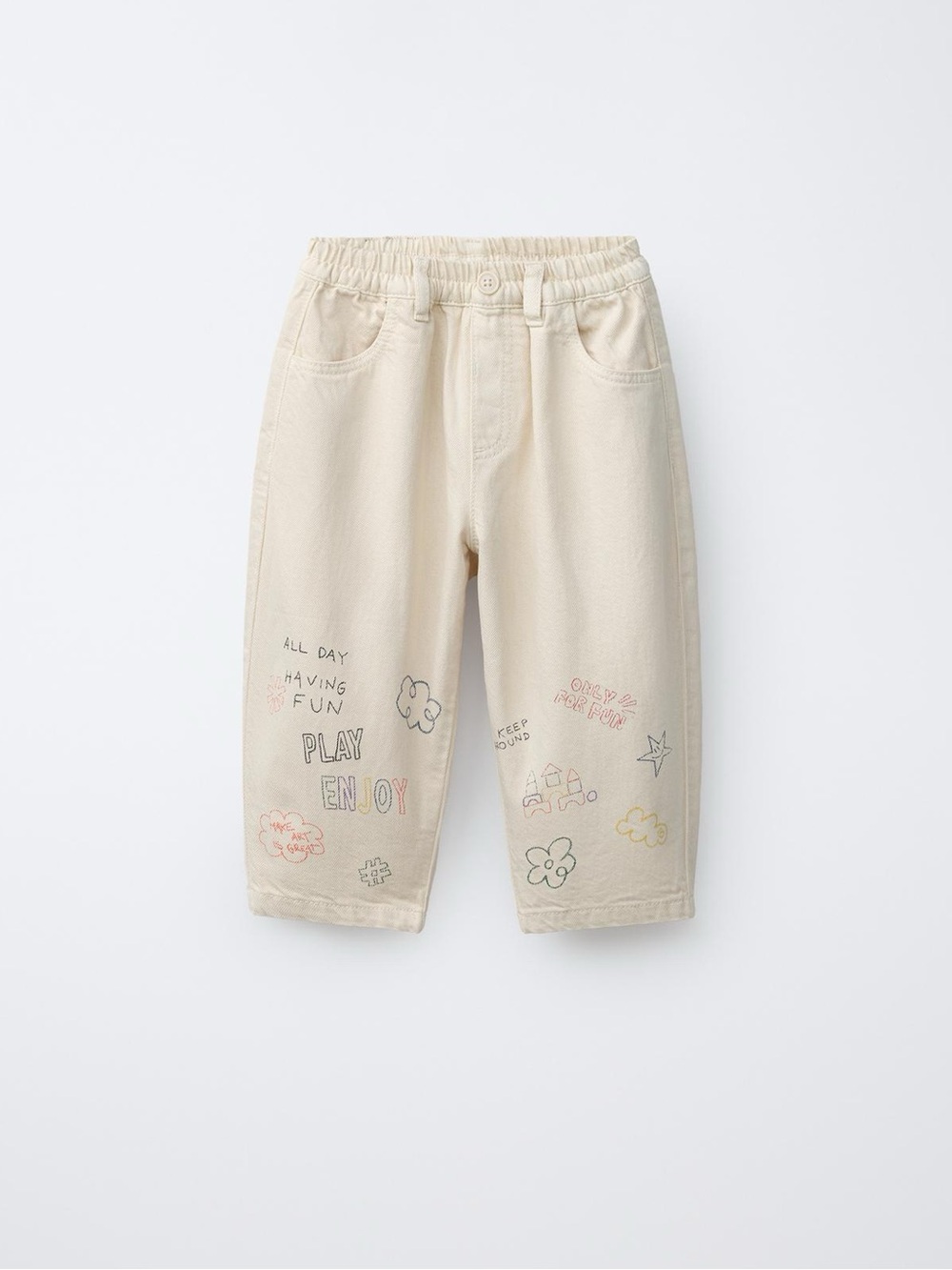 ZARA BAGGY TEXT PRINT PANTS